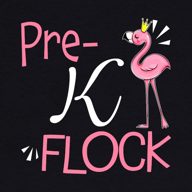 Flamingo Back To School Pre-K Flock by Elliottda